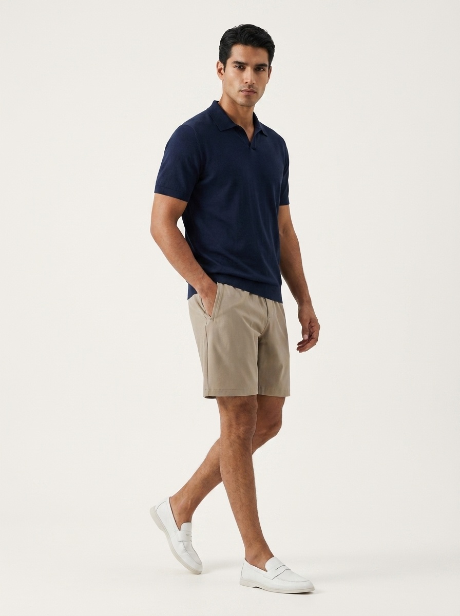 Pantaloncini sportivi da uomo in tessuto Teflon ad asciugatura rapida con tasche con cerniera.