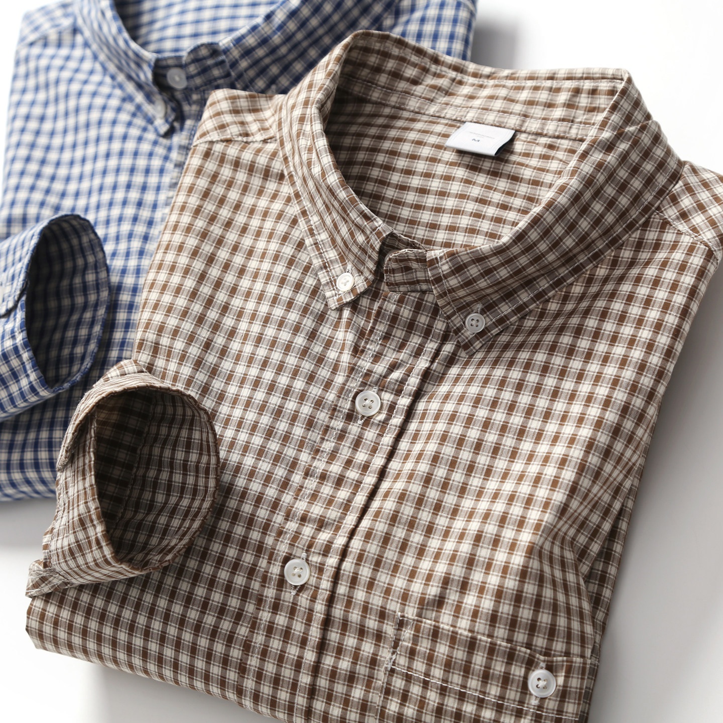 Camicia da uomo classica a quadri a maniche lunghe con bottoni