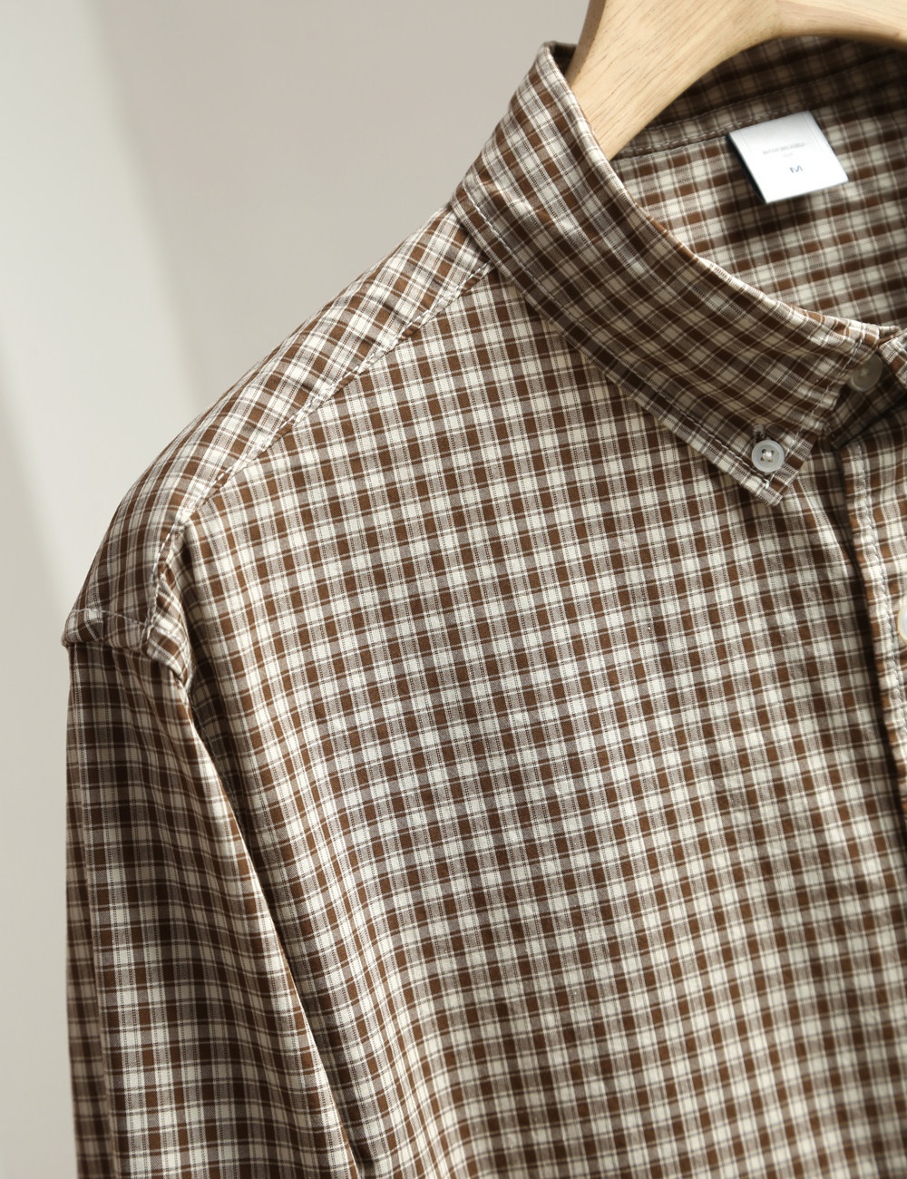 Camicia da uomo classica a quadri a maniche lunghe con bottoni
