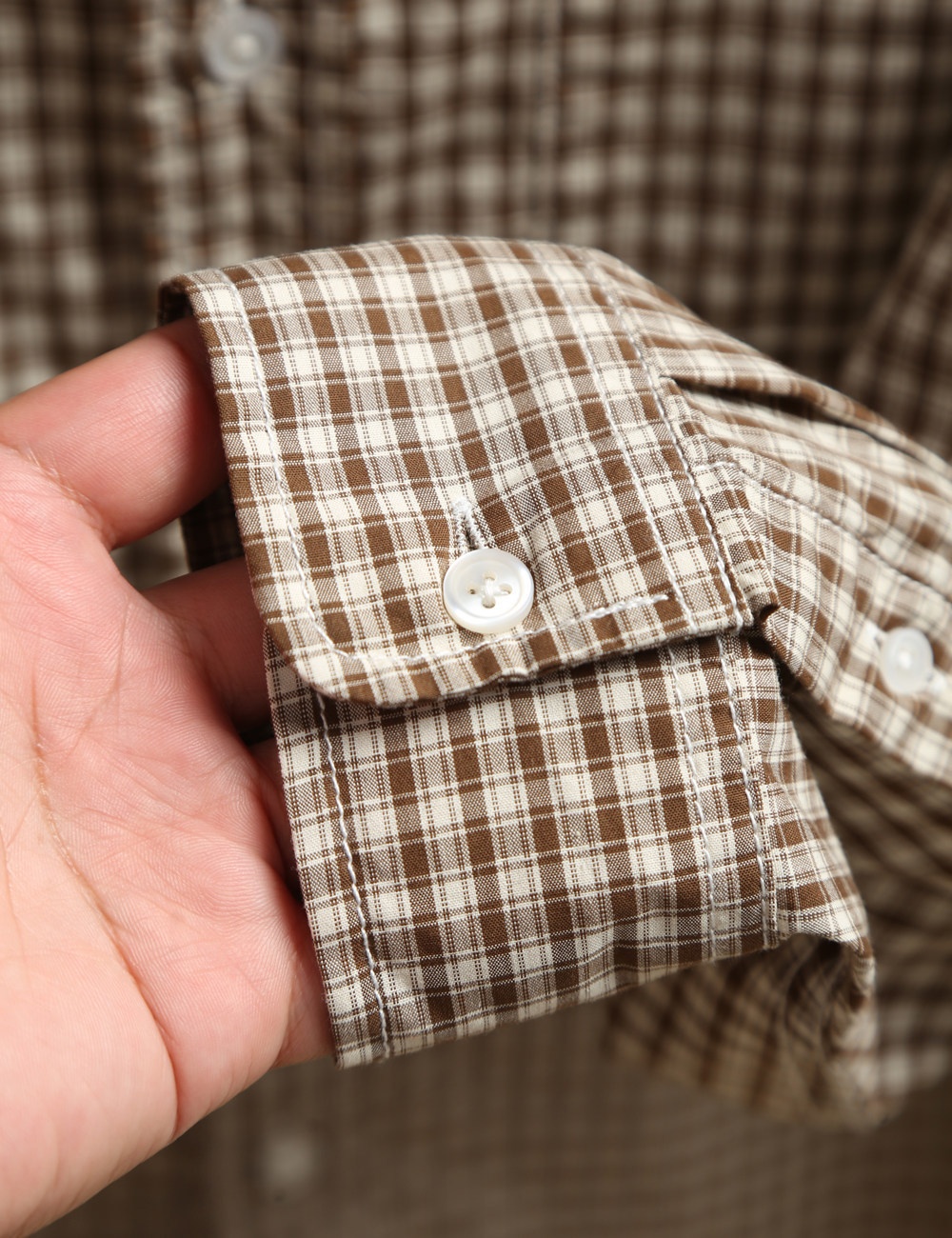 Camicia da uomo classica a quadri a maniche lunghe con bottoni