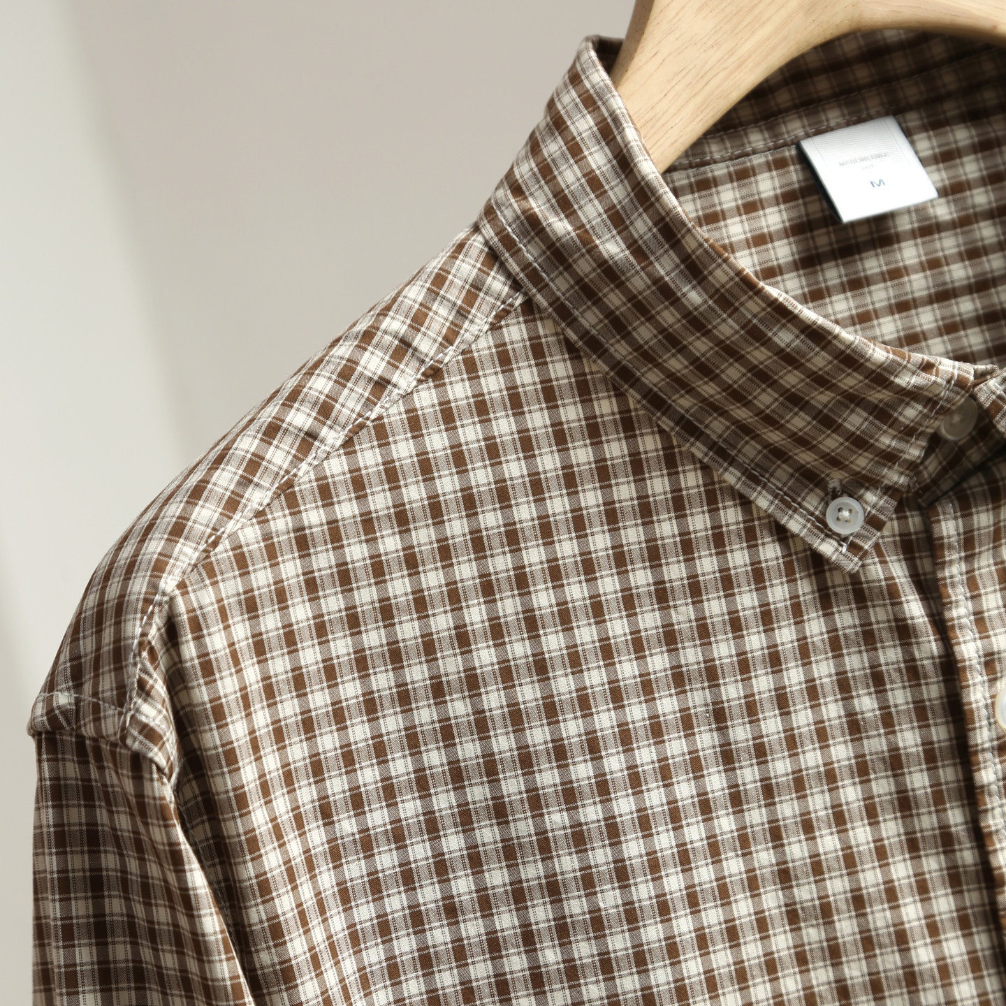 Camicia da uomo classica a quadri a maniche lunghe con bottoni