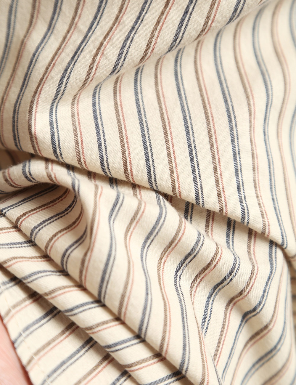 Camicia da uomo casual a maniche corte a righe, 100% cotone lavato, con bottoni.