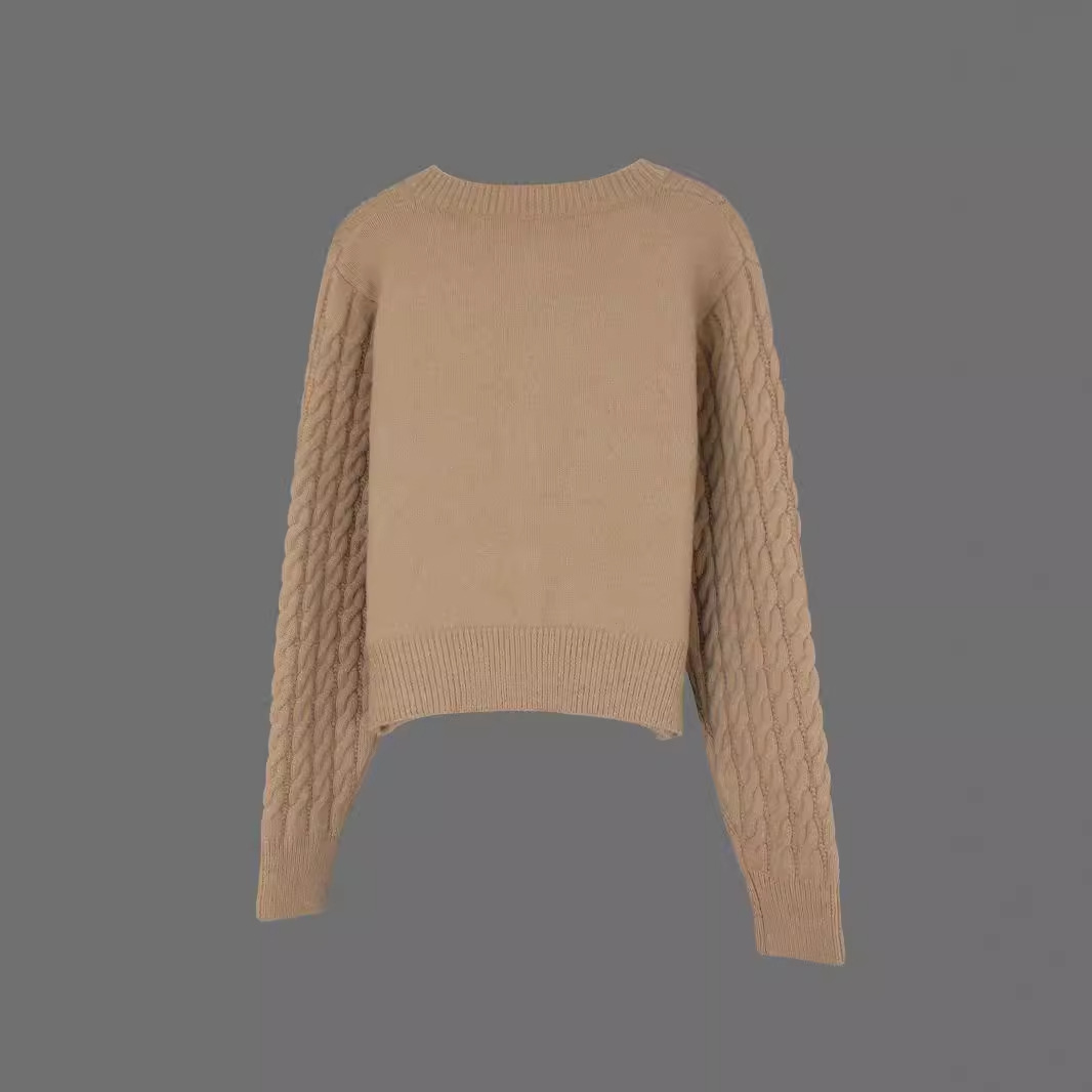 Knitted Cardigan Sweater Women's Lightweight Long Sleeve Cropped Open Front Top