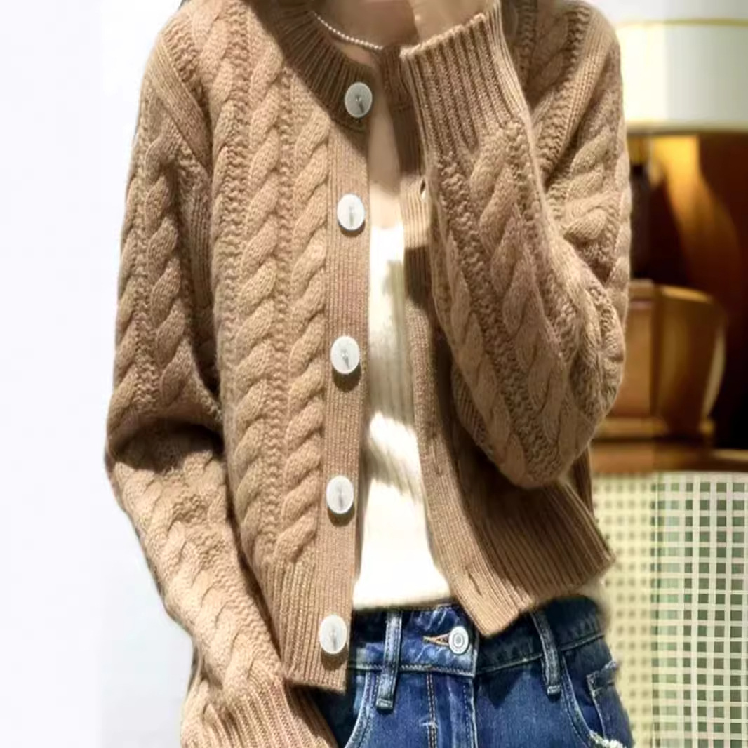Knitted Cardigan Sweater Women's Lightweight Long Sleeve Cropped Open Front Top