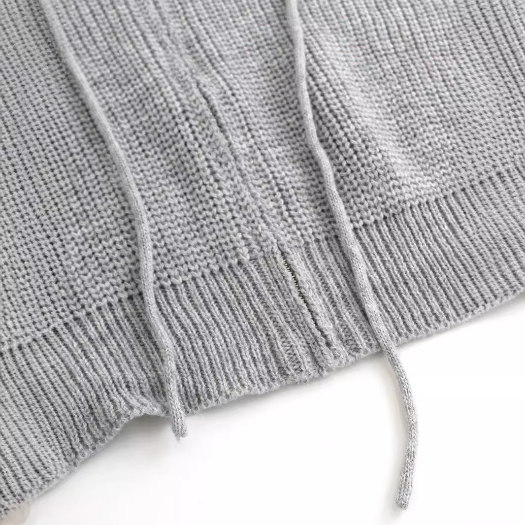 Women's Knit Zip-Up Hoodie Sweater Casual Spring Autumn Outwear SSU-00097