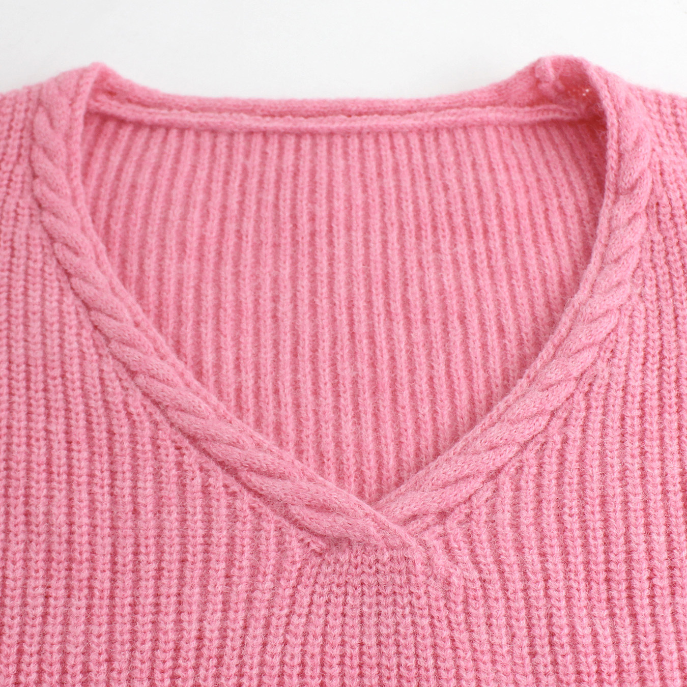 Women's Knit Sweater Pullover Solid Ribbed Texture Spring Autumn SSU-00126