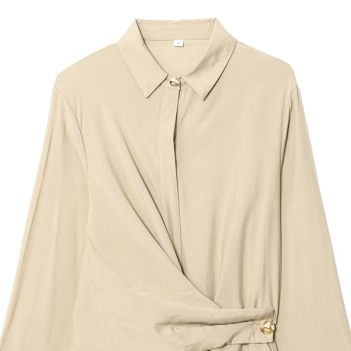 Inspired Women's Double-Breasted Shirt with Gold Buttons KUN-00124