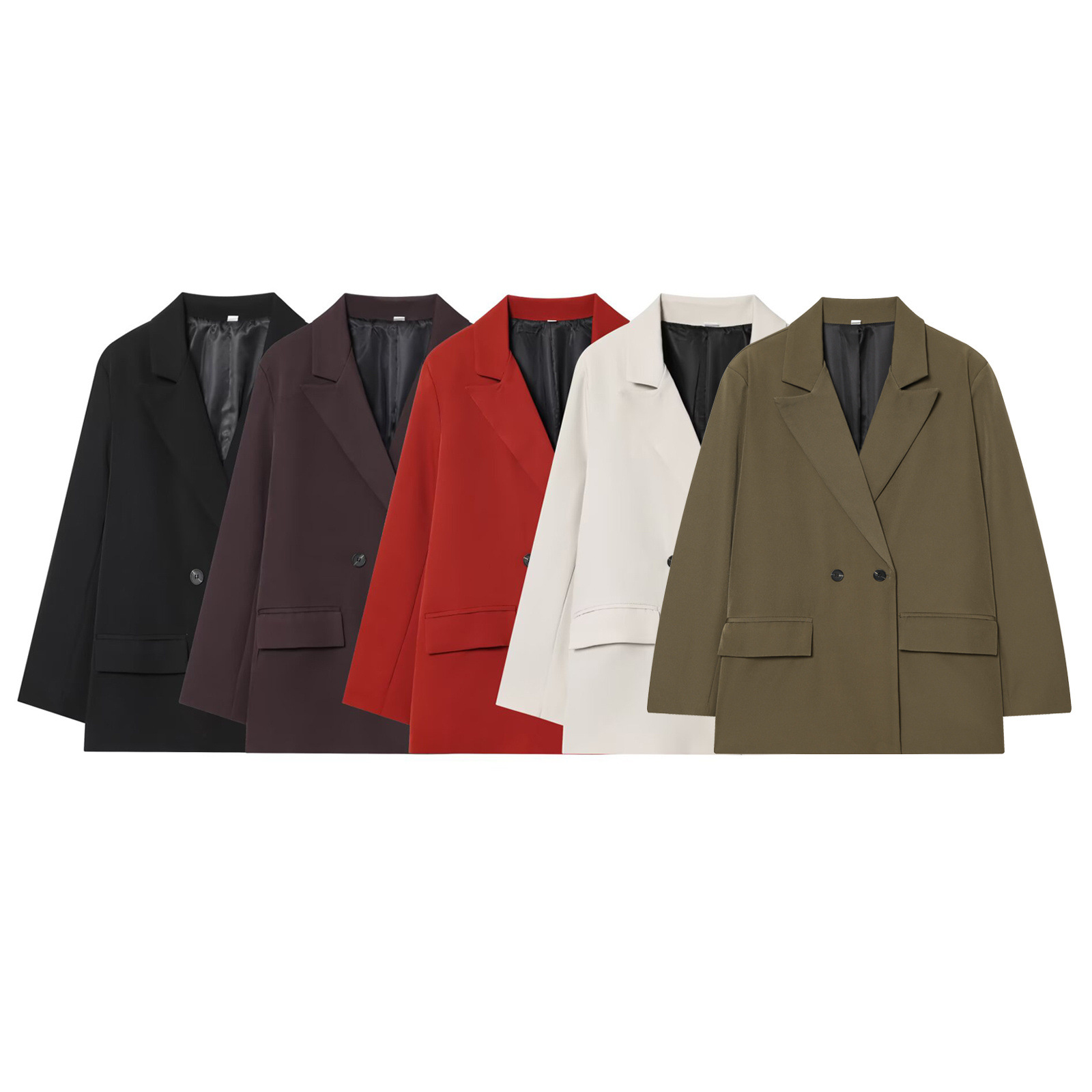 Women's Double-Breasted Blazer - Trendy Oversized Fit KUN-00032