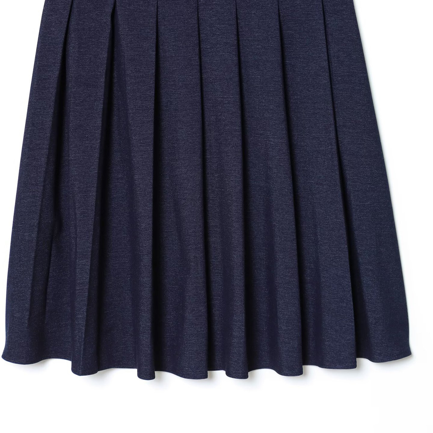 Denim Pleated Midi Skirt with Belt KUN-00007