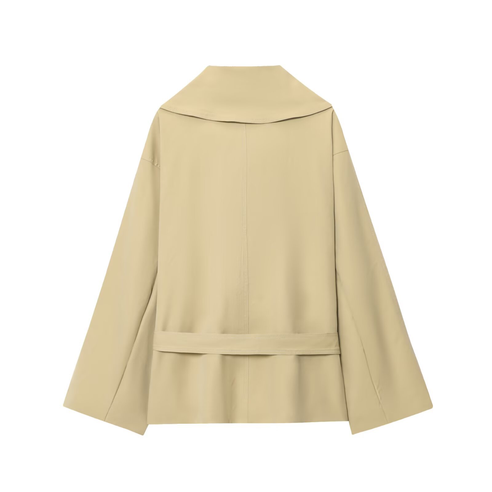 Women's Trench Coat & Pleated Shorts Set with Belt KUN-00010