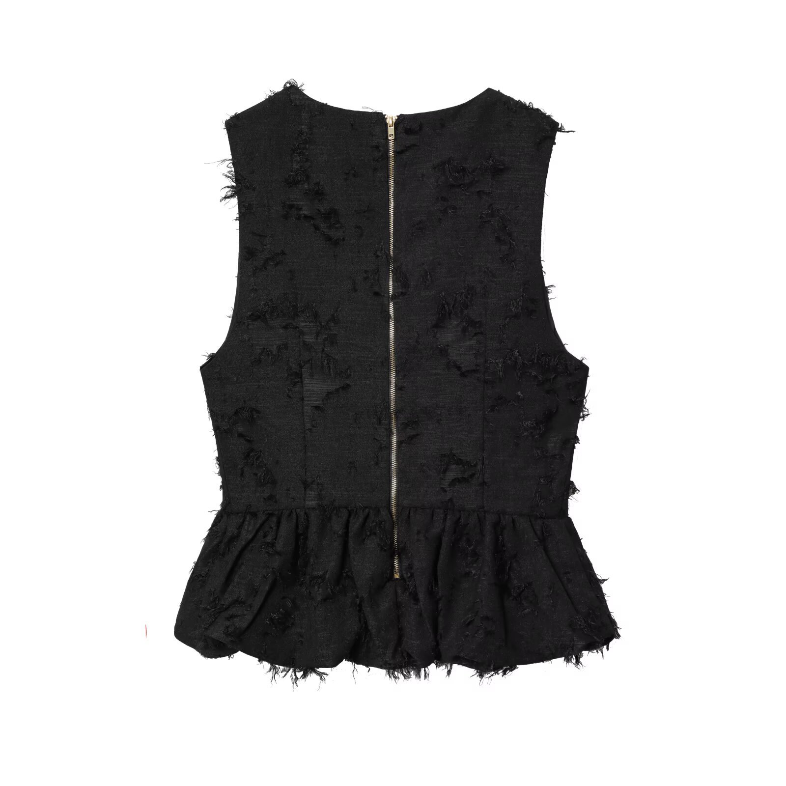 Jupe en jean pour femme avec ourlet asymétrique et franges tendance KUN-00045