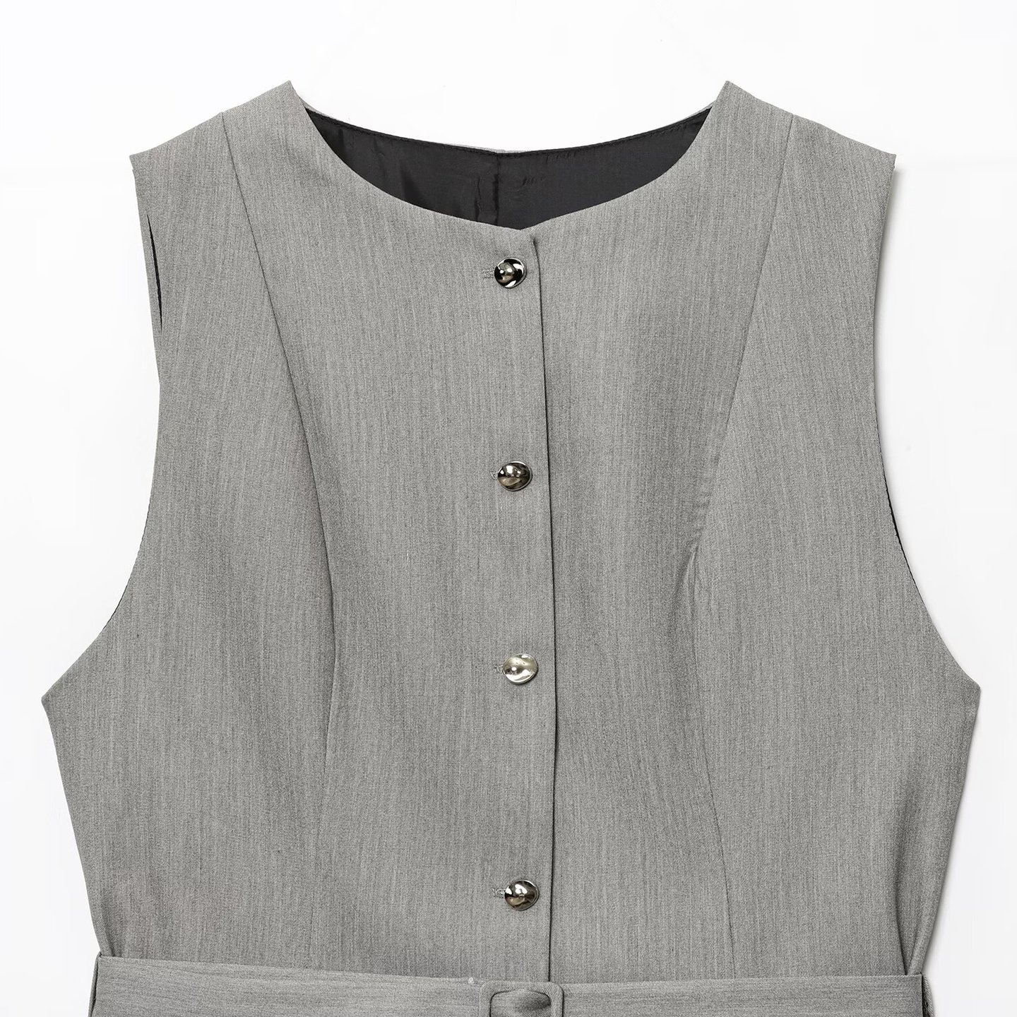 Crepe Mini Dress Two-Piece Look - Versatile European Style KUN-00092