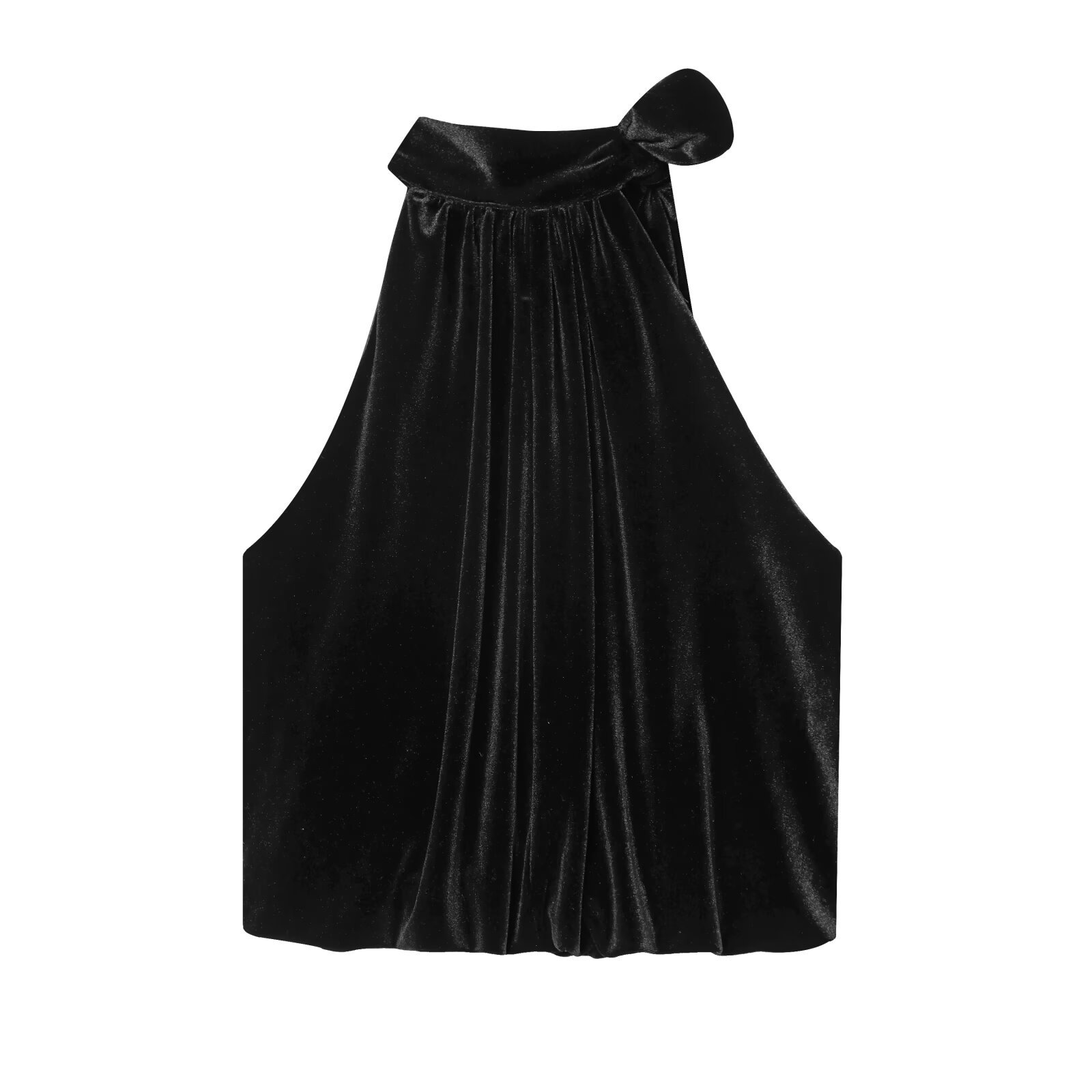 Velvet Bow Blouse Balloon Sleeve Top KUN-00127