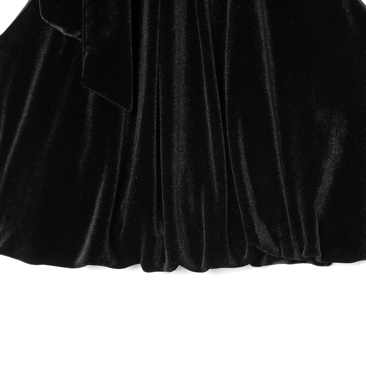 Velvet Bow Blouse Balloon Sleeve Top KUN-00127