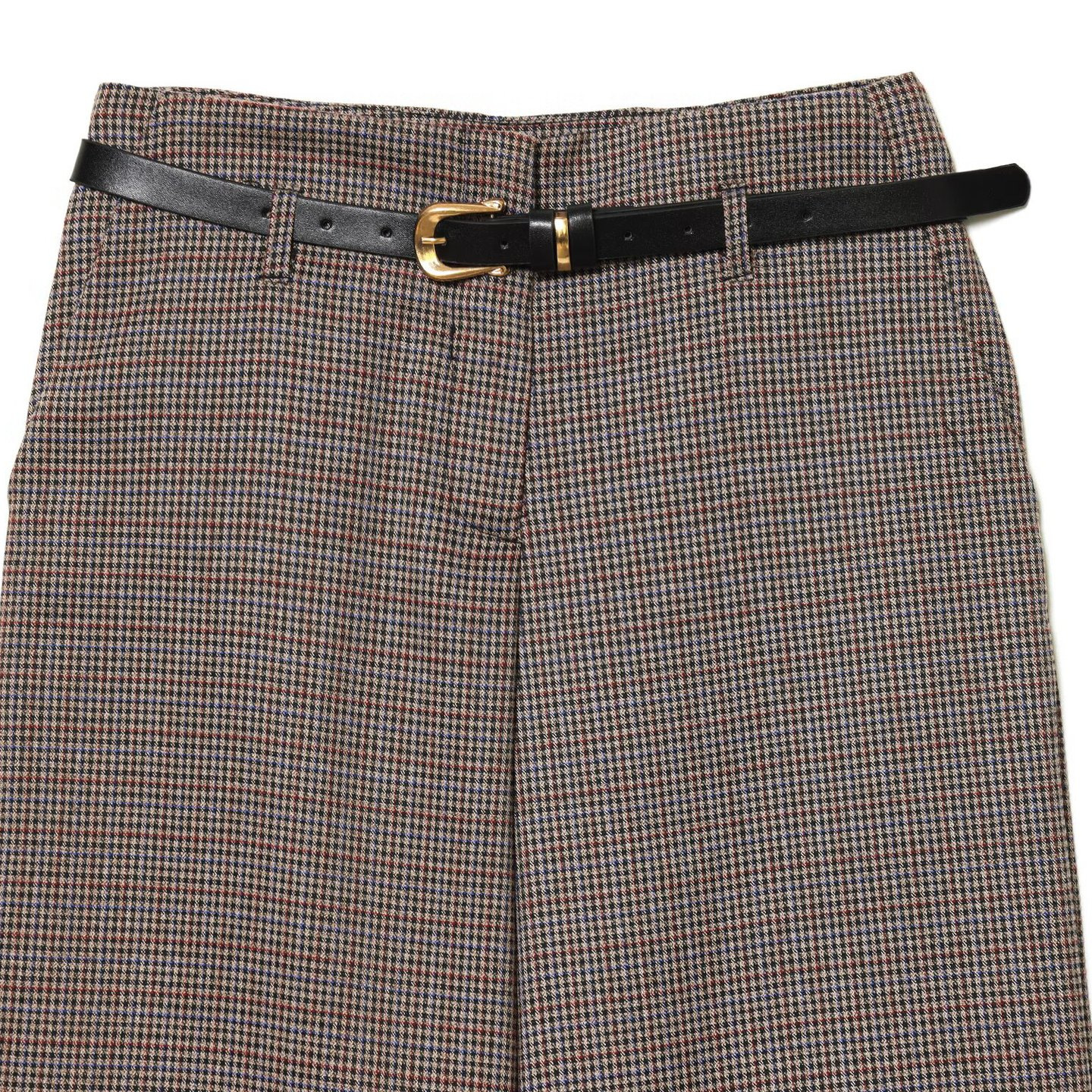 Houndstooth Belted Pants - Chic European Style KUN-00030