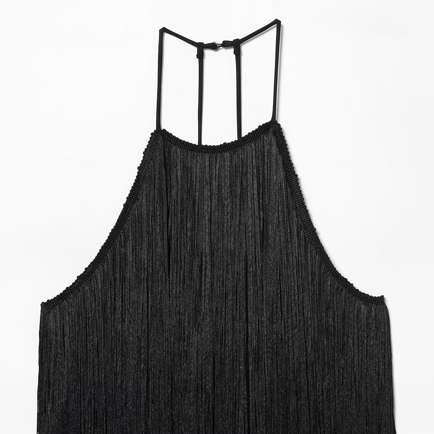 Top de terciopelo con borlas - Estilo europeo KUN-00081