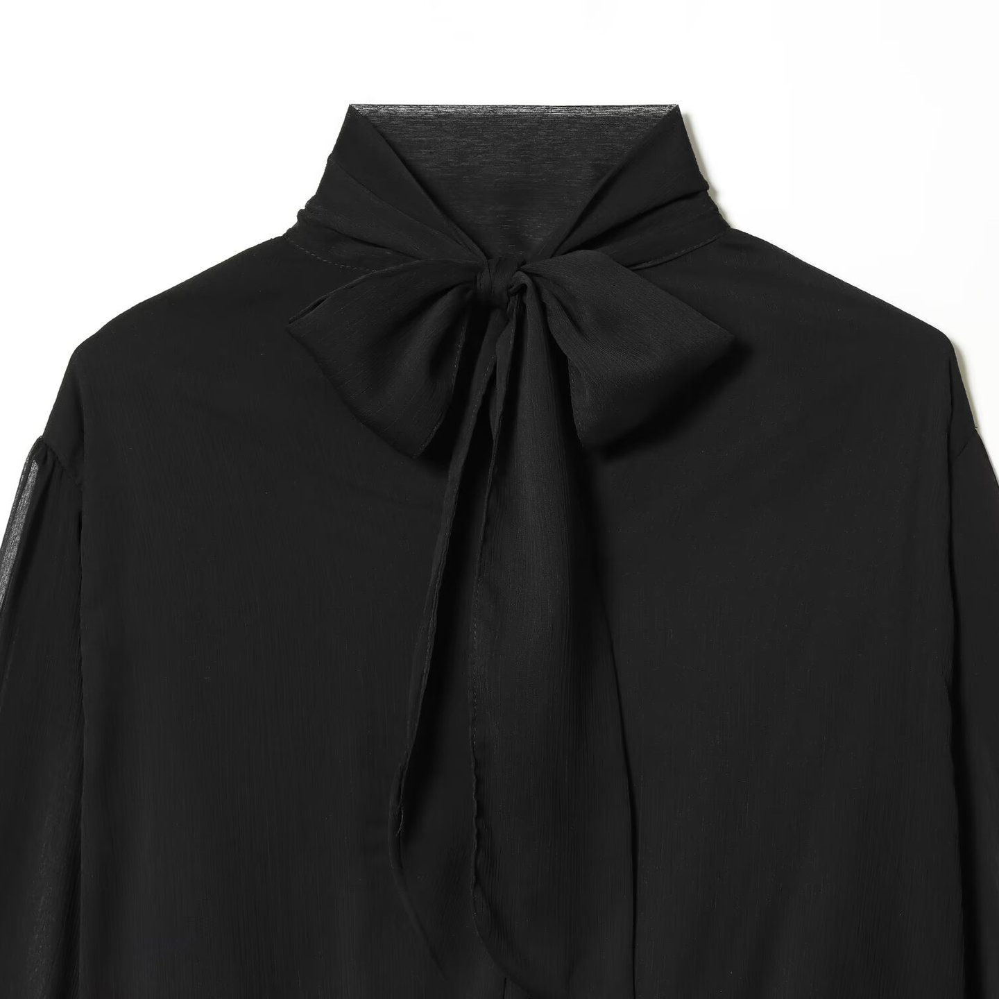 Women's Ruffled Lantern Sleeve Semi-Sheer Blouse KUN-00081