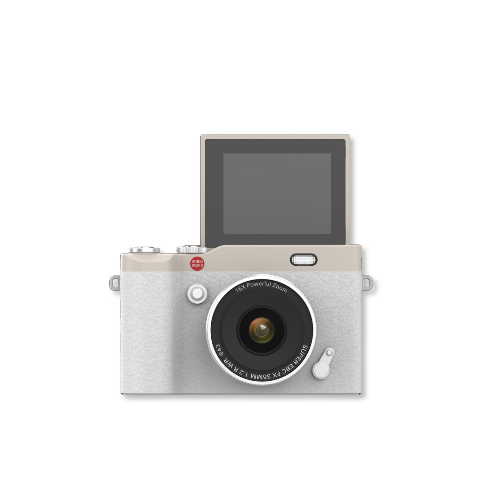 64MP 4K Digital Camera with 180° Flip Screen, 16X Digital Zoom, Autofocus, 850mAh Battery, OTG Connectivity
