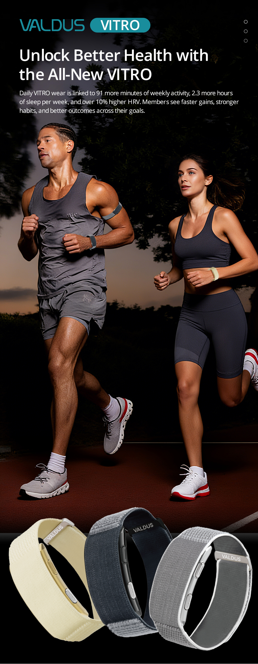 VITRO Smart Band | ECG-fitness tracker met nylon band