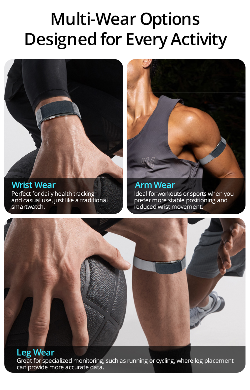 VITRO Smart Band | ECG-fitness tracker met nylon band