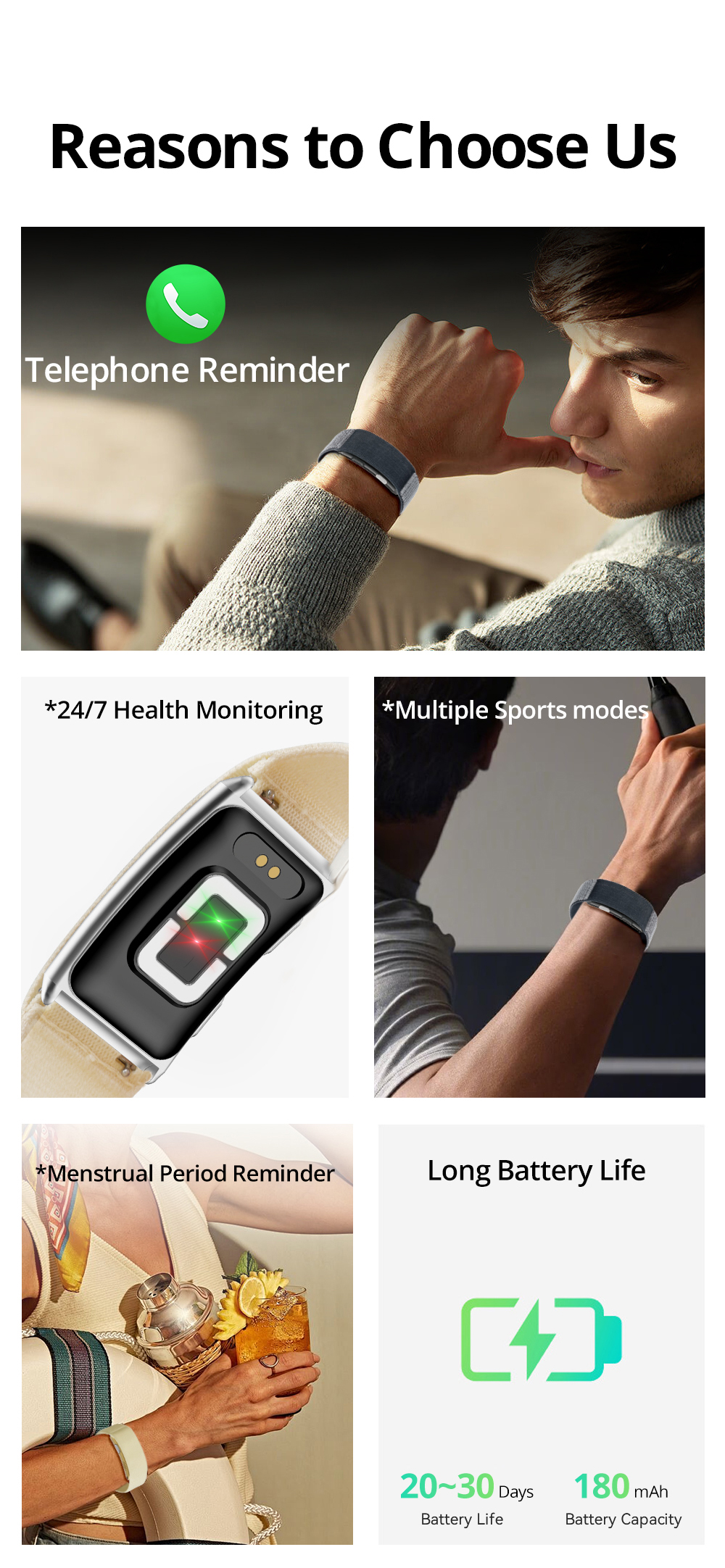 VITRO Smart Band | ECG-fitness tracker met nylon band