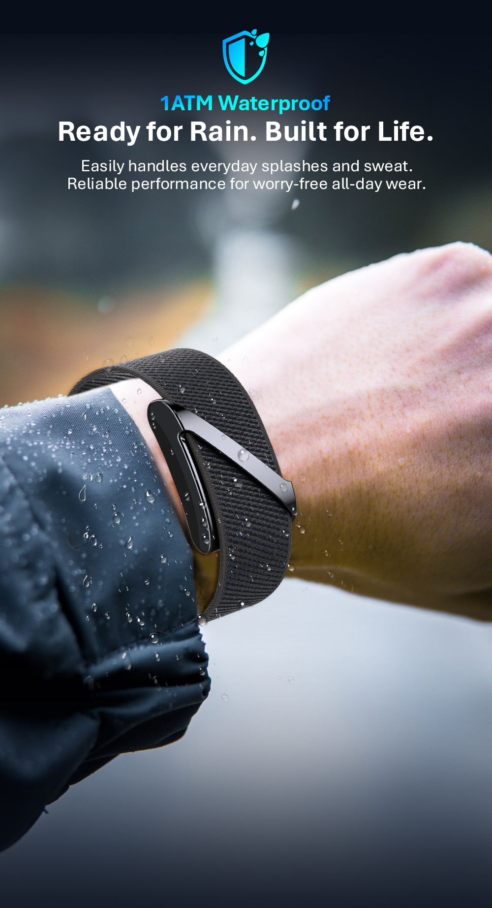 VANTA Sleek Smart Fitness Tracker met comfortabele elastische band