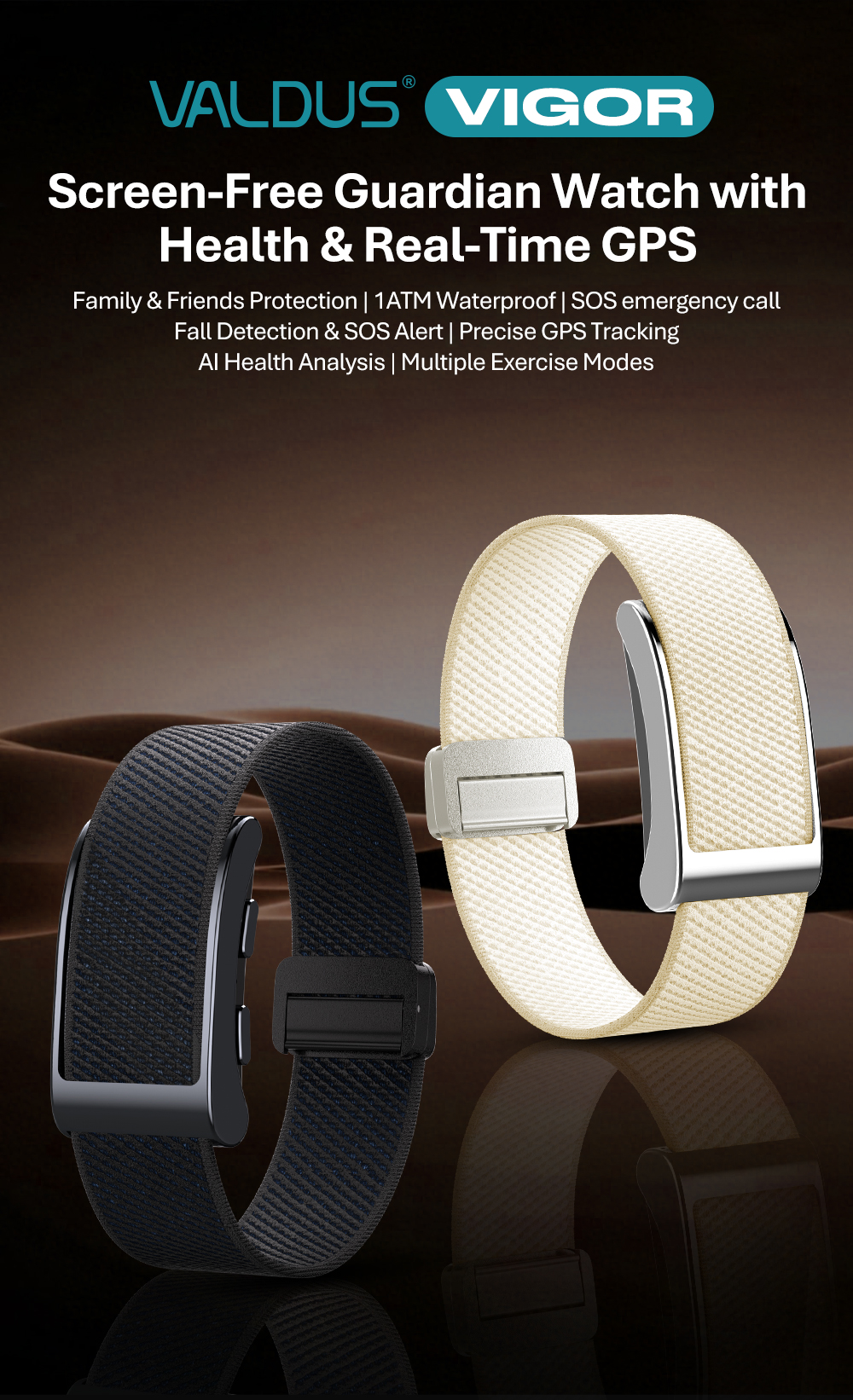 VIGOR schermloze GPS-gezondheidstracker smartband