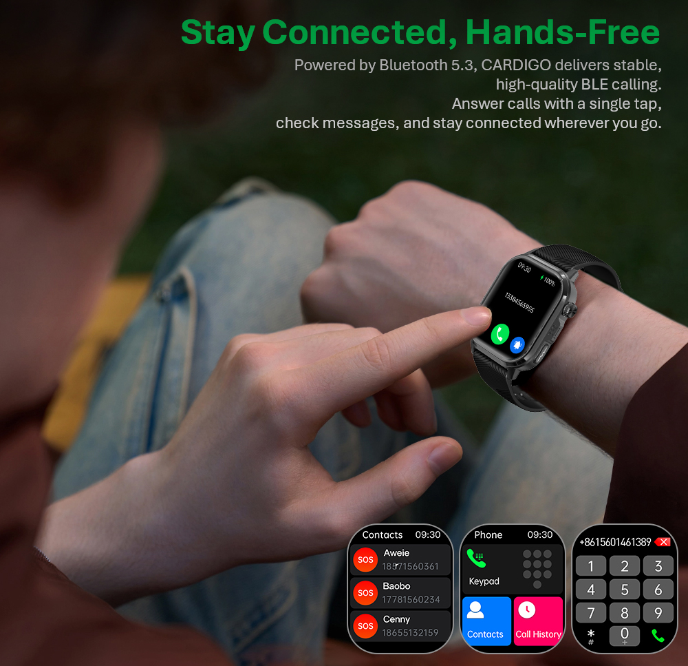 CARDIGO ECG+GPS Premium Professionele Smartwatch - Gezondheids- en fitnesstracker