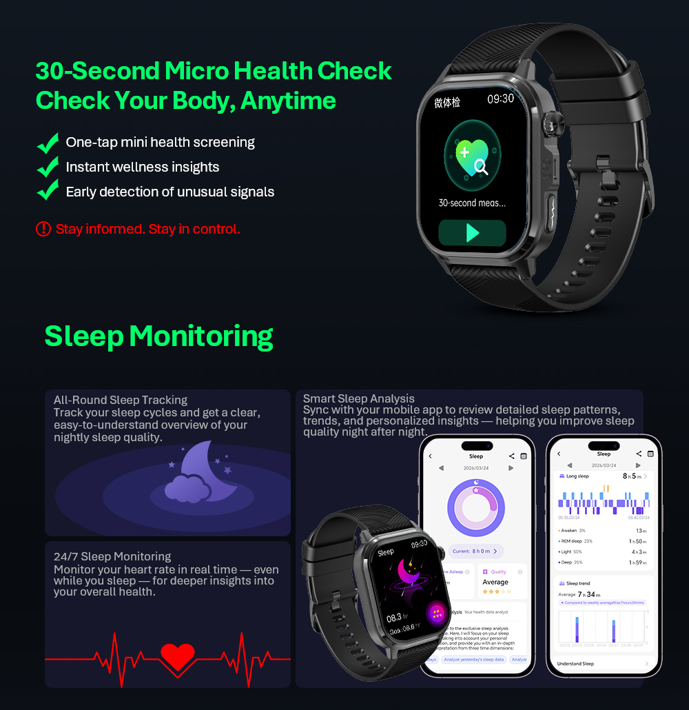 CARDIGO ECG+GPS Premium Professionele Smartwatch - Gezondheids- en fitnesstracker