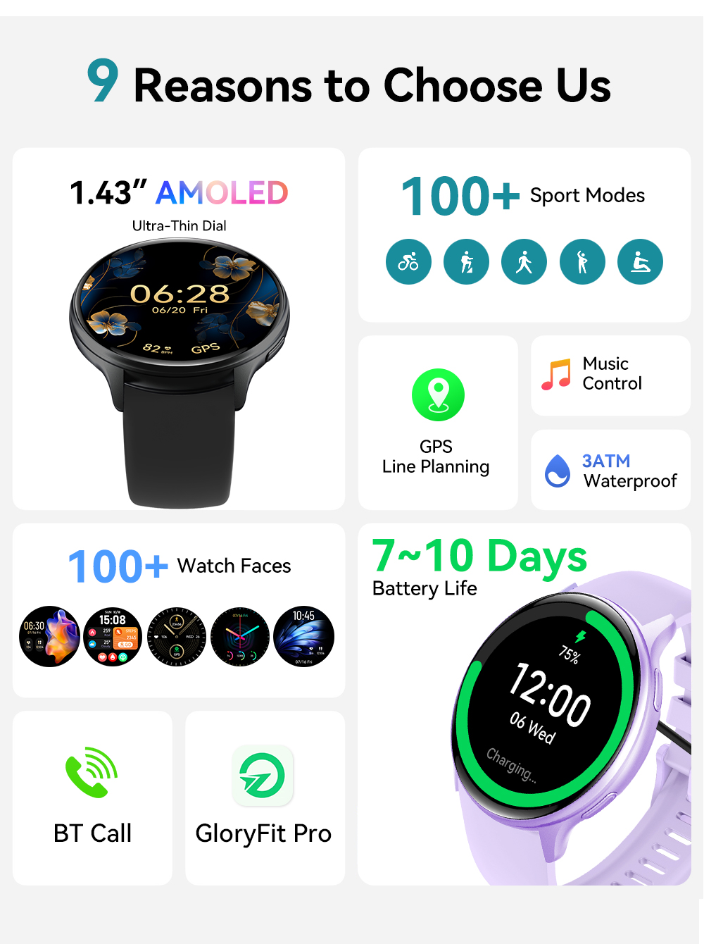 VG53 Pro GPS Smartwatch - 1,43 inch AMOLED fitness tracker