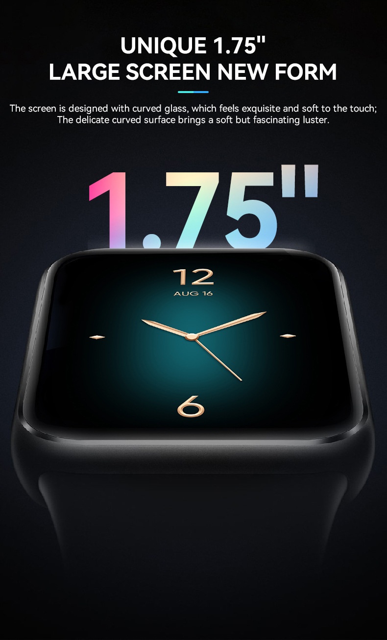 VS13 Smart Fitness Tracker Horloge met 1,75 inch vierkant scherm