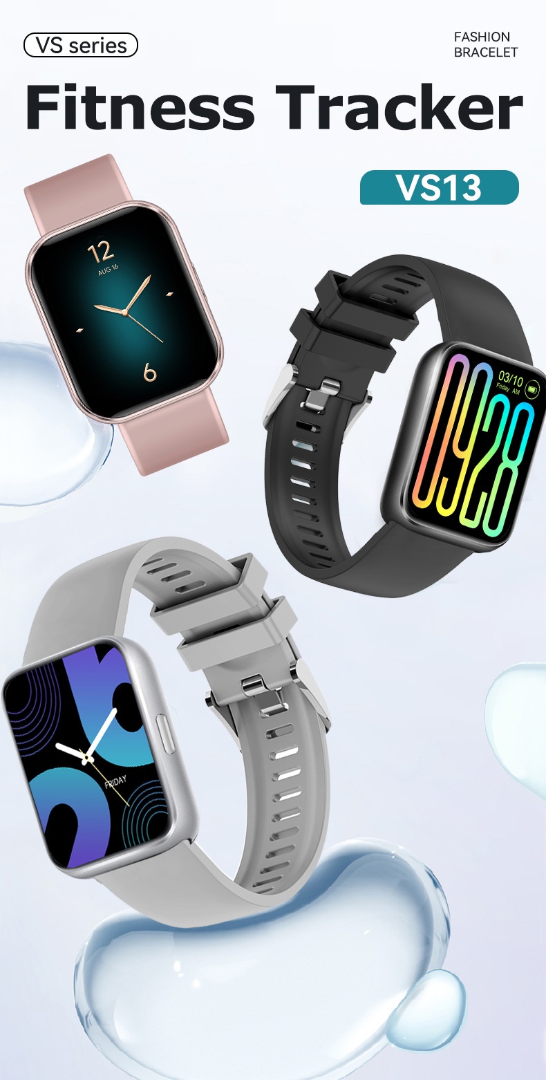 VS13 Smart Fitness Tracker Horloge met 1,75 inch vierkant scherm