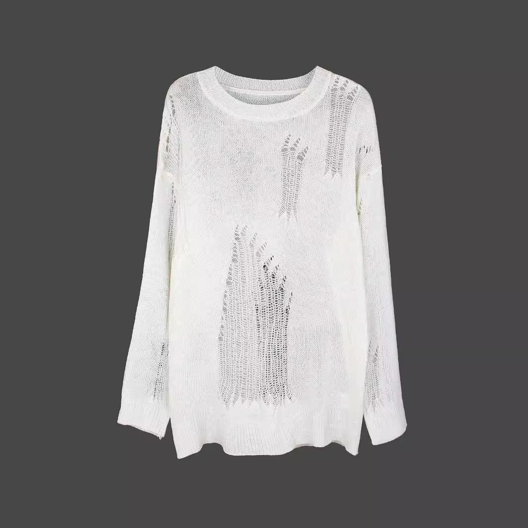 Crochet Knit Cover-Up Long Sleeve Beach Top