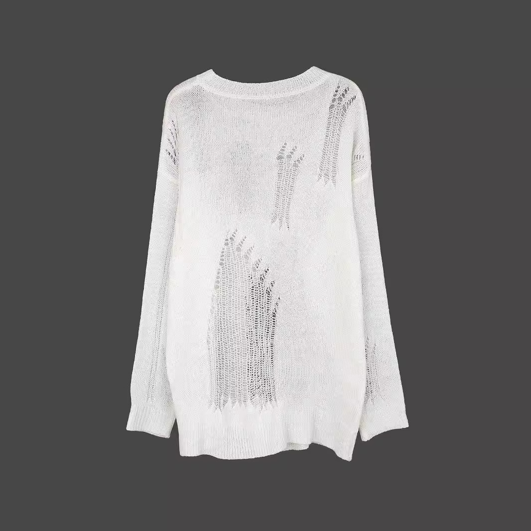 Crochet Knit Cover-Up Long Sleeve Beach Top