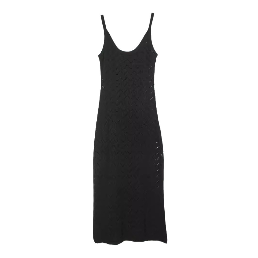 Knitted Hollow Out Slit Cami Dress Summer