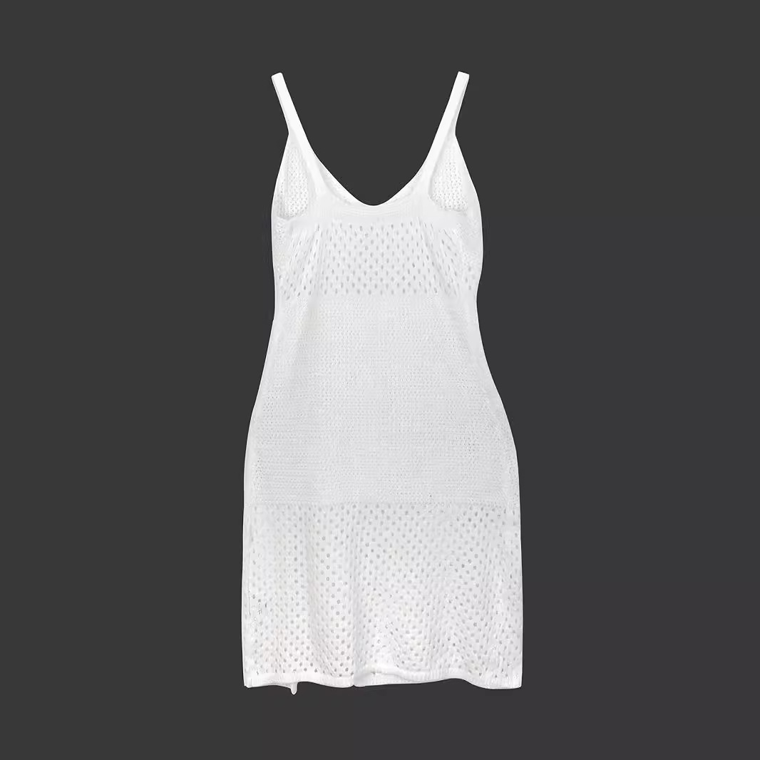 Knitted Maxi Crochet Slit Cami Dress Summer