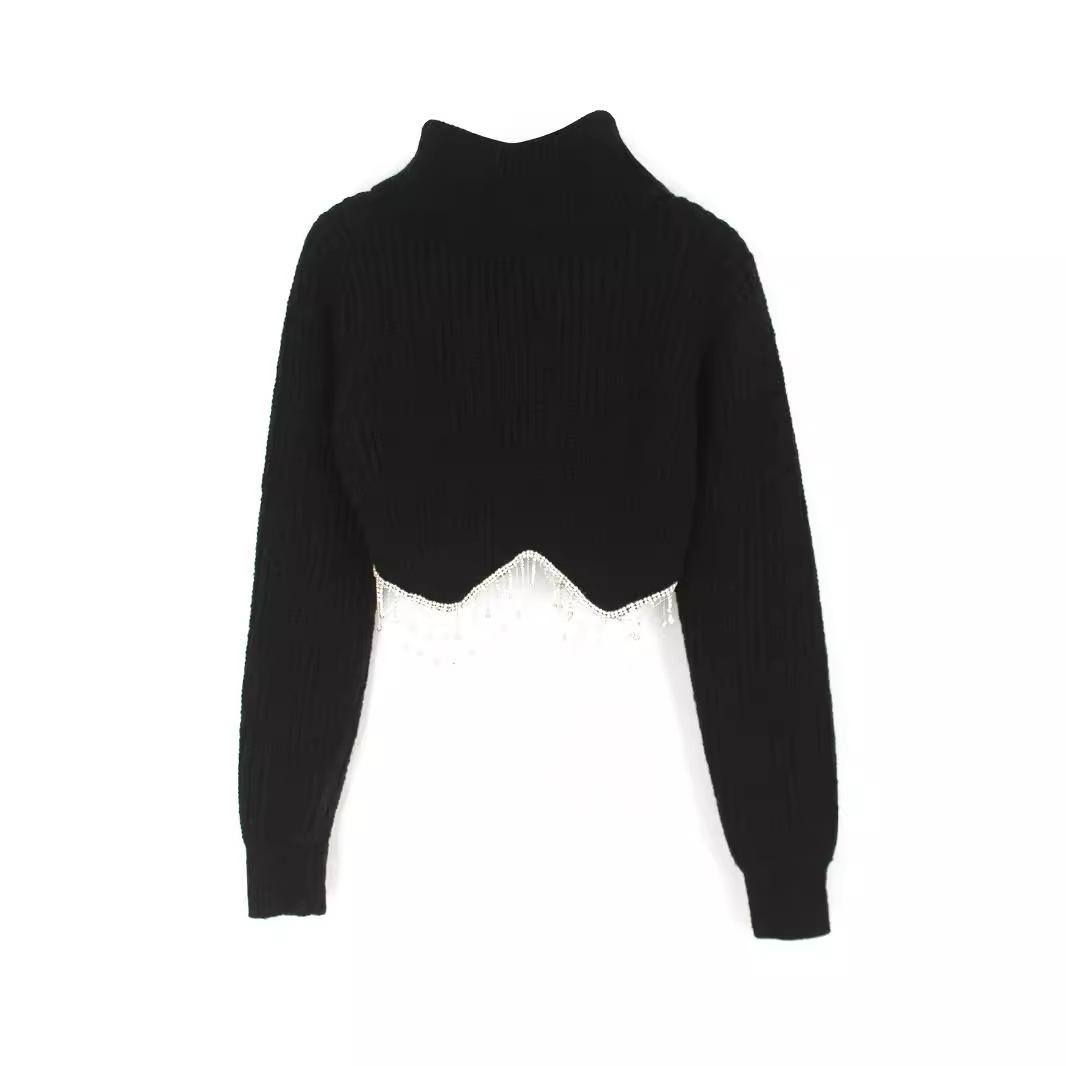 Knit Cropped Turtleneck Sweater - Women's Spring Autumn Winter SSU-00116