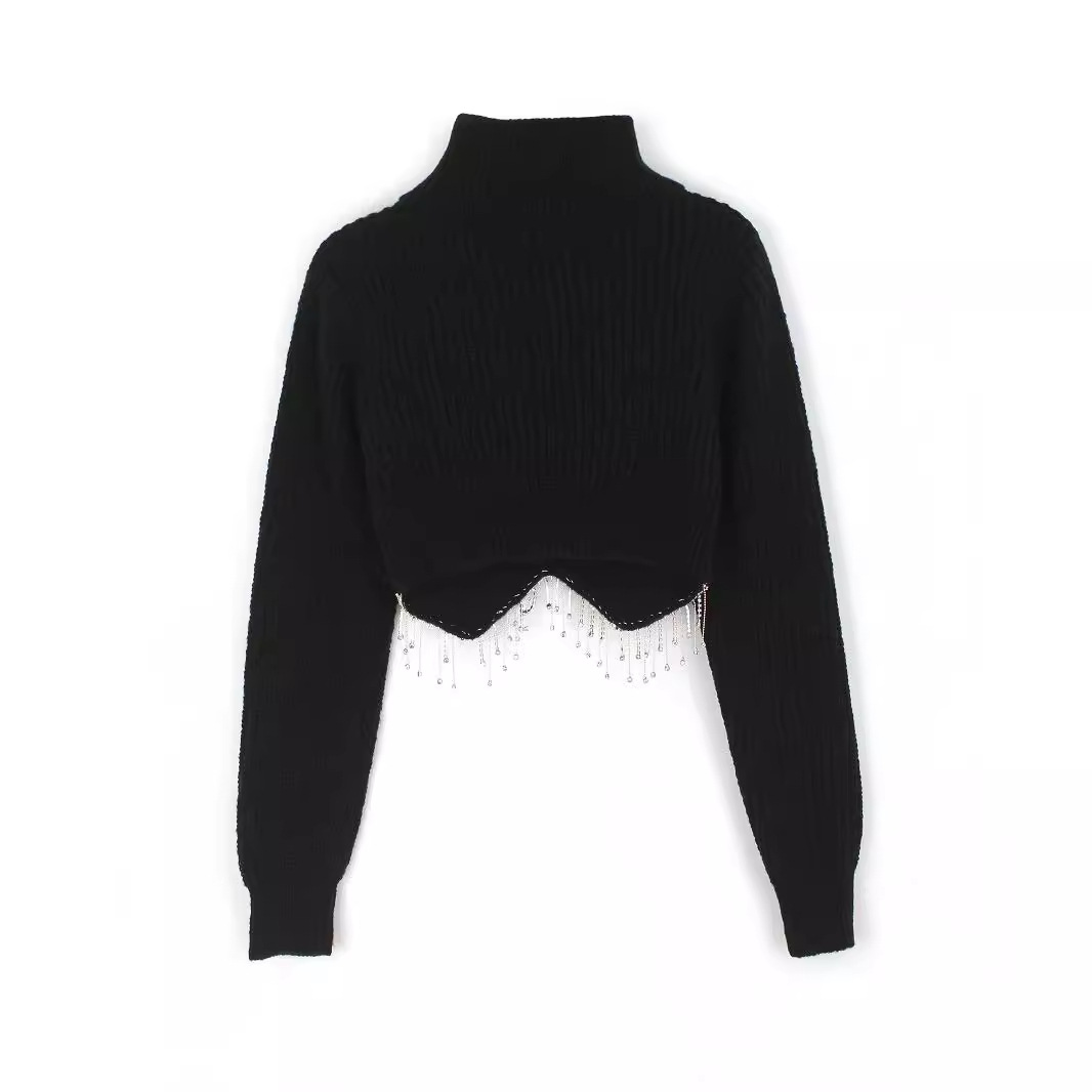 Knit Cropped Turtleneck Sweater - Women's Spring Autumn Winter SSU-00116