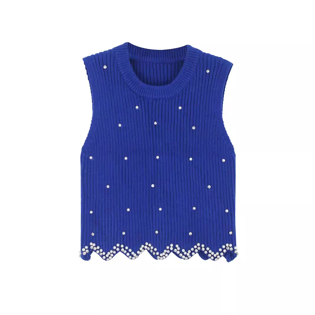 Sleeveless Slim Fit Pearl Beach Top for Women SSU-00008