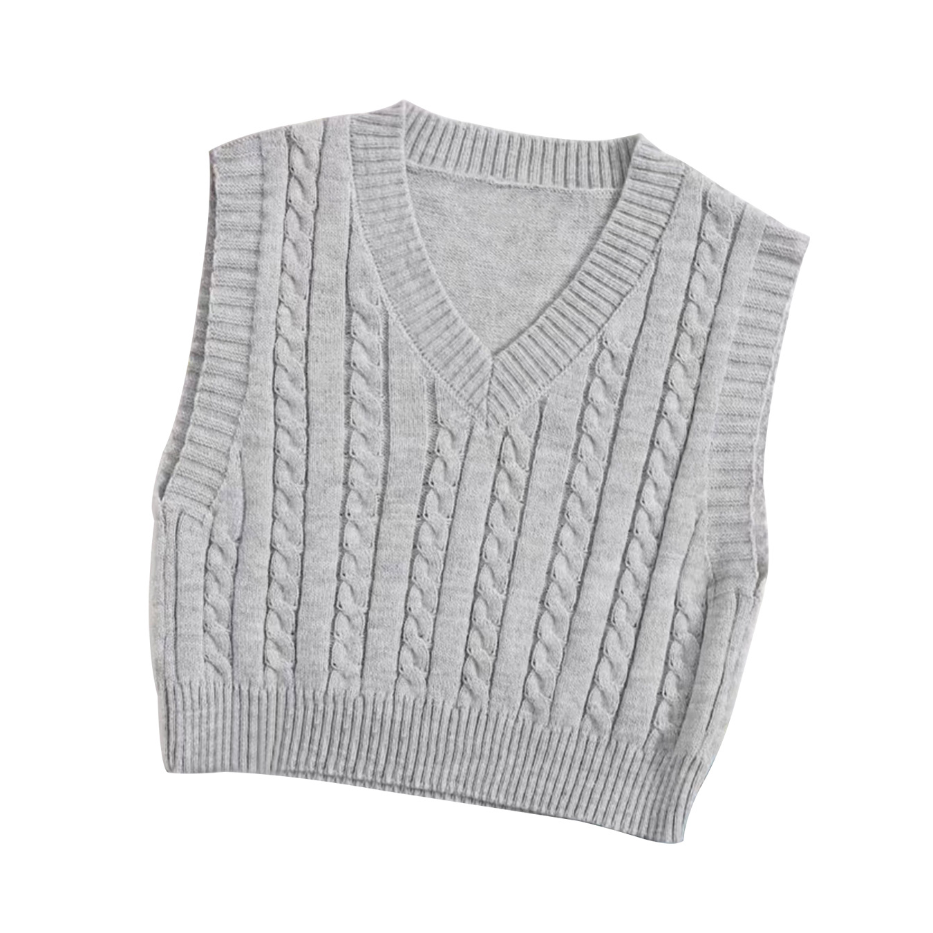 Sleeveless Cable Knit Sweater Women Spring Autumn Winter SSU-00003
