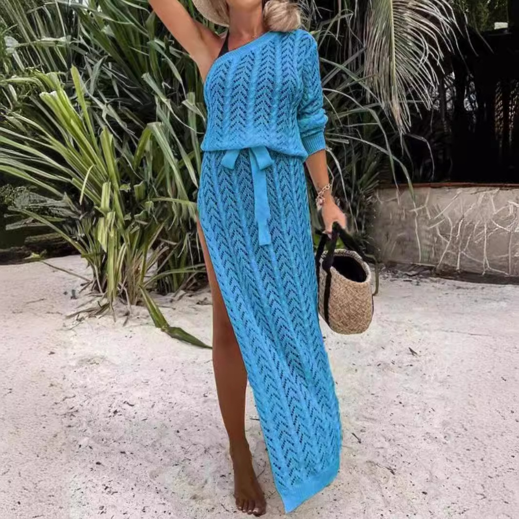 Sleeveless Maxi Slit Beach Dress Cutout Vacation