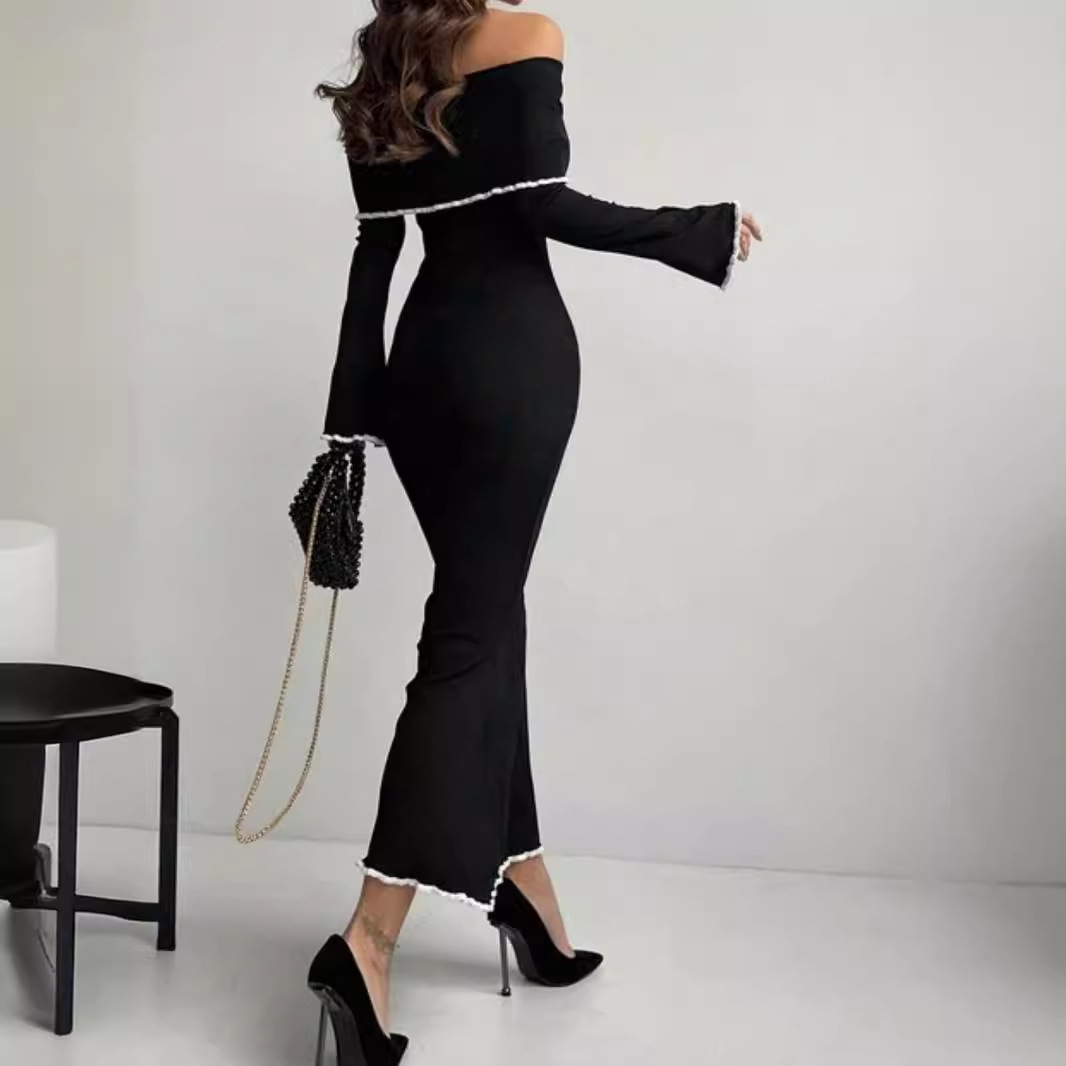 Women's Off Shoulder Sweater Dress Long Sleeve Spring Autumn