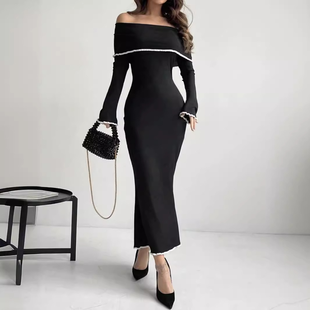 Women's Off Shoulder Sweater Dress Long Sleeve Spring Autumn