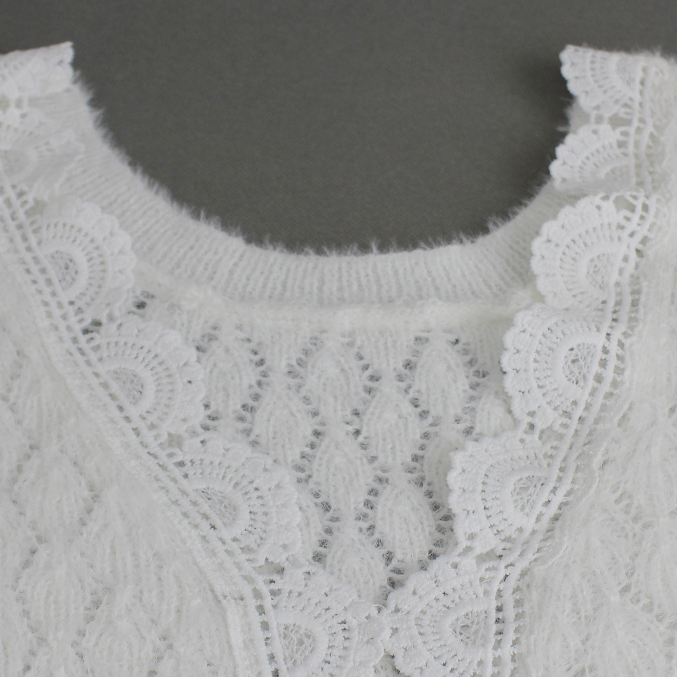 Knitted Backless Lace Long Sleeve Top SSU-00127