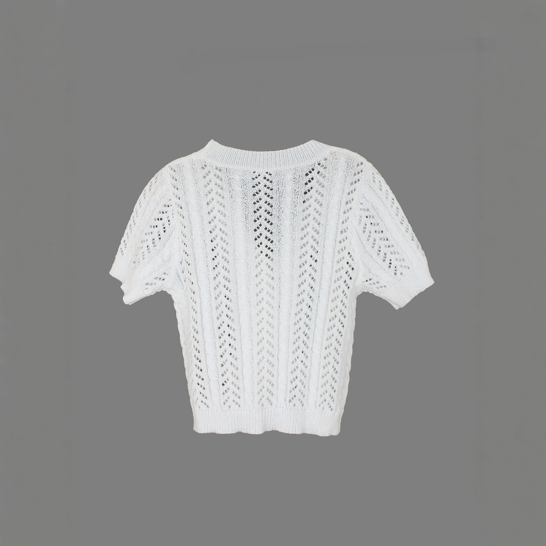 Knitted Cardigan Sweater Open Front Cropped Knit Top SSU-00120