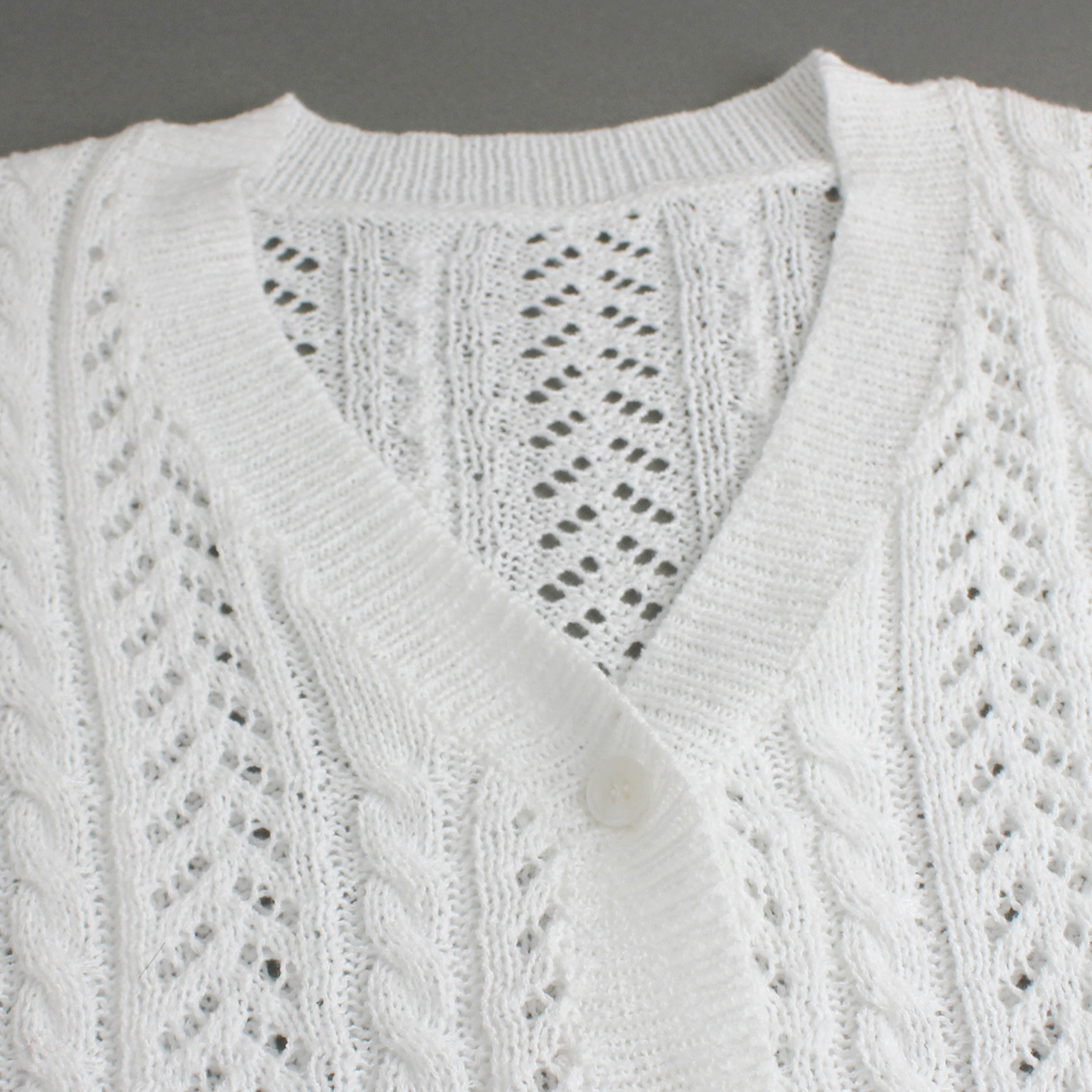 Knitted Cardigan Sweater Open Front Cropped Knit Top SSU-00120