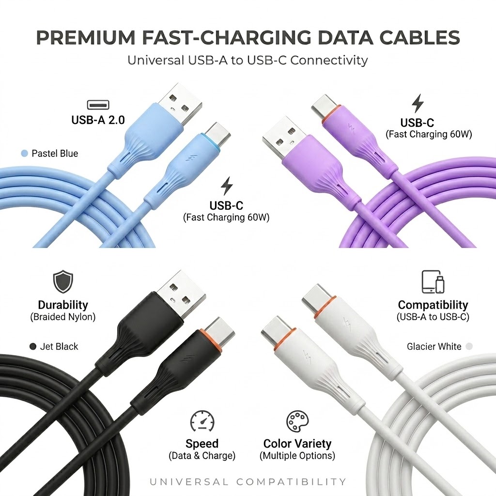 66W Liquid Silicone Super Fast Charging Cable, Low-Temp Safe Charger Cord for Smartphones