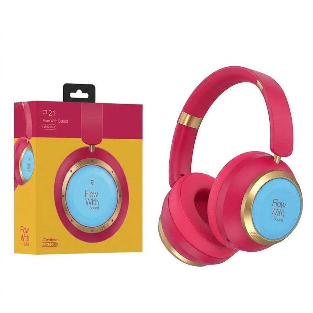 P21 HiFi Stereo Wireless Over-Ear Headphones, Bluetooth 6.0, 40mm Drivers, 8H Playtime
