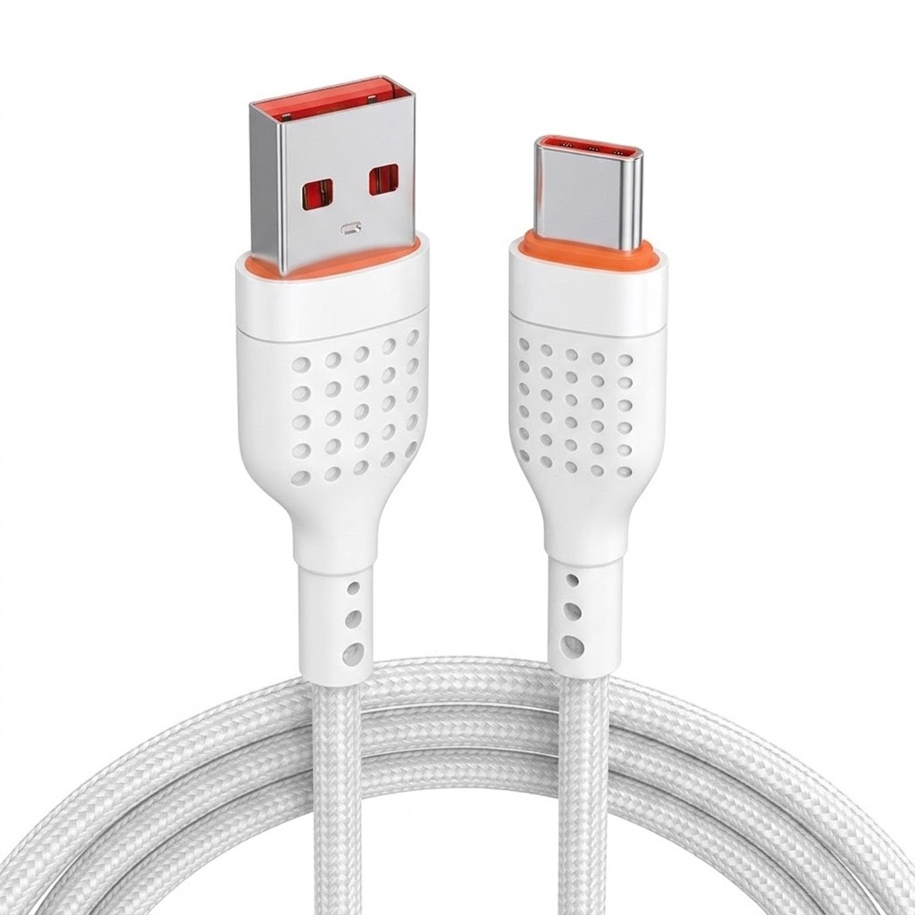 66W Durable Nylon Braided USB Data Cable, Fast Charging Sync Cord for Universal Phones