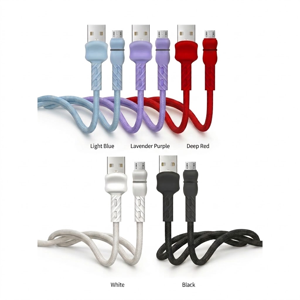 2.1A Flexible TPE USB Data Cable, Fast Charging Sync Cord for Universal Smartphones